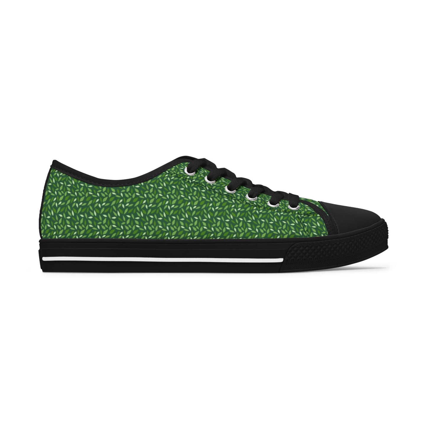 Green Texture Low Top Sneakers — Women's Casual Canvas Shoes