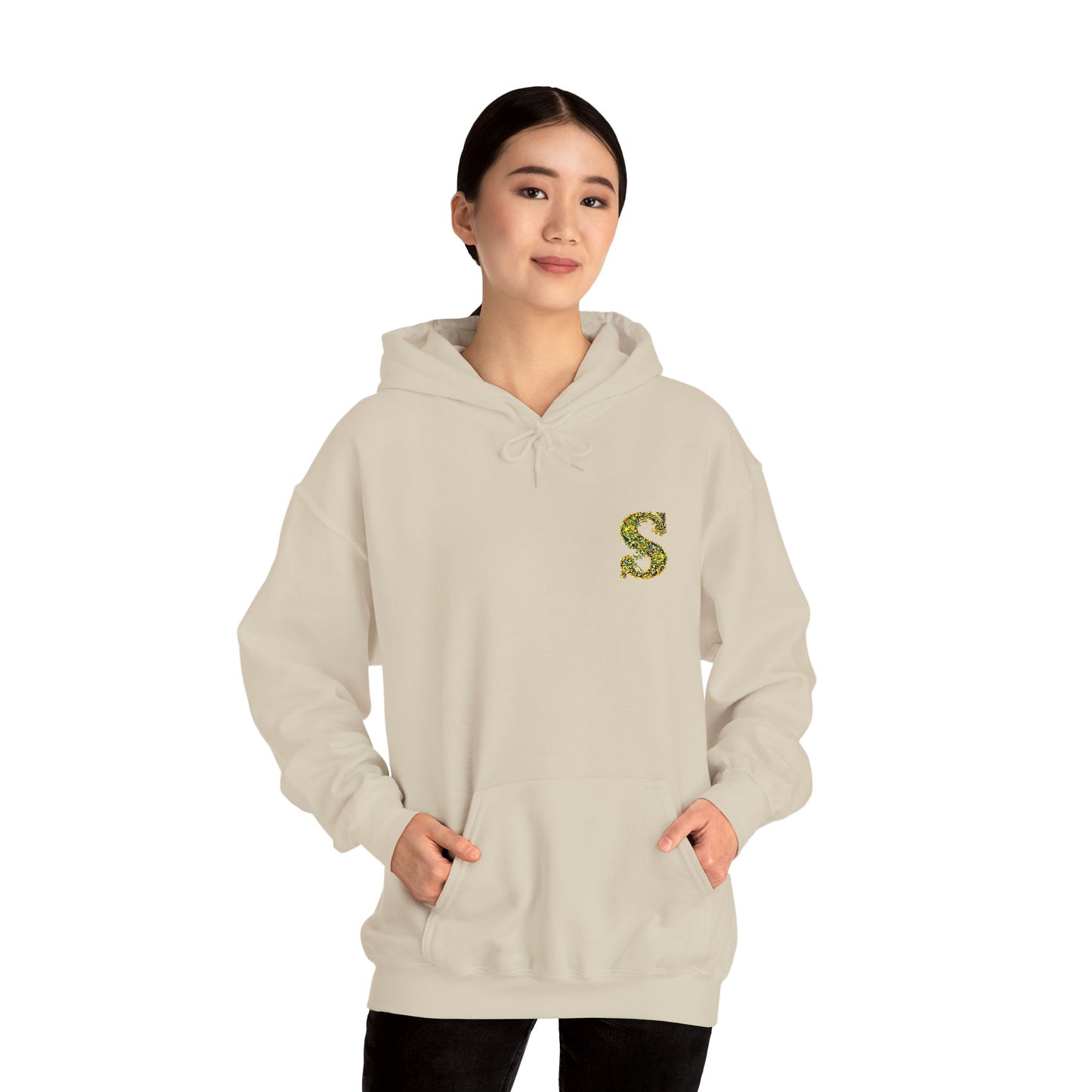 Floral S Initial Hoodie — Monogrammed Flower Letter Sweatshirt