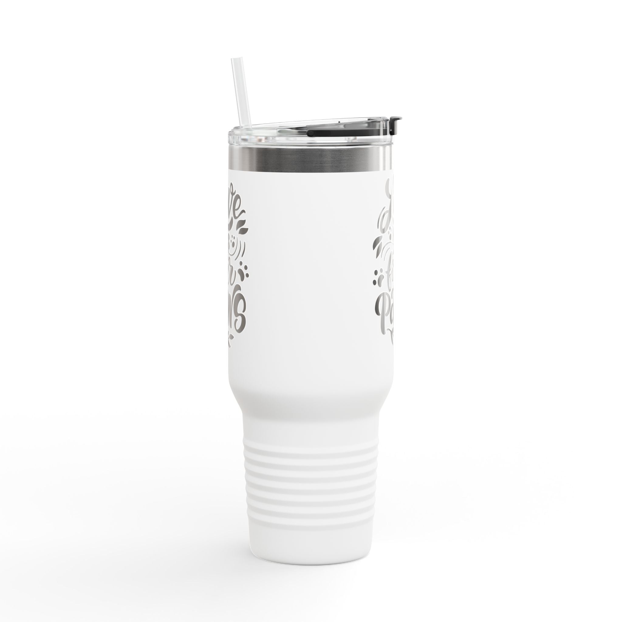 40oz Insulated Travel Mug — "Love Has Four Paws" Pet Lover Tumbler