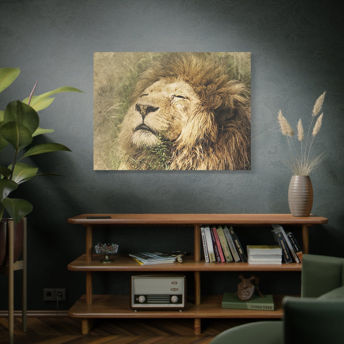 Lion Portrait Matte Canvas Print — Stretched 1.25" Wall Art