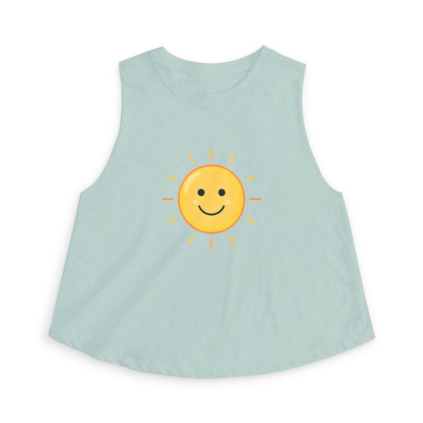 Smiley Sun Crop Top — Cute Sunny Face Women's Tank