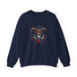 Colorful Jester Sweatshirt, Unisex Heavy Blend Crewneck, Unique Art Apparel, Trendy Fashion, Cozy Gift for Adults