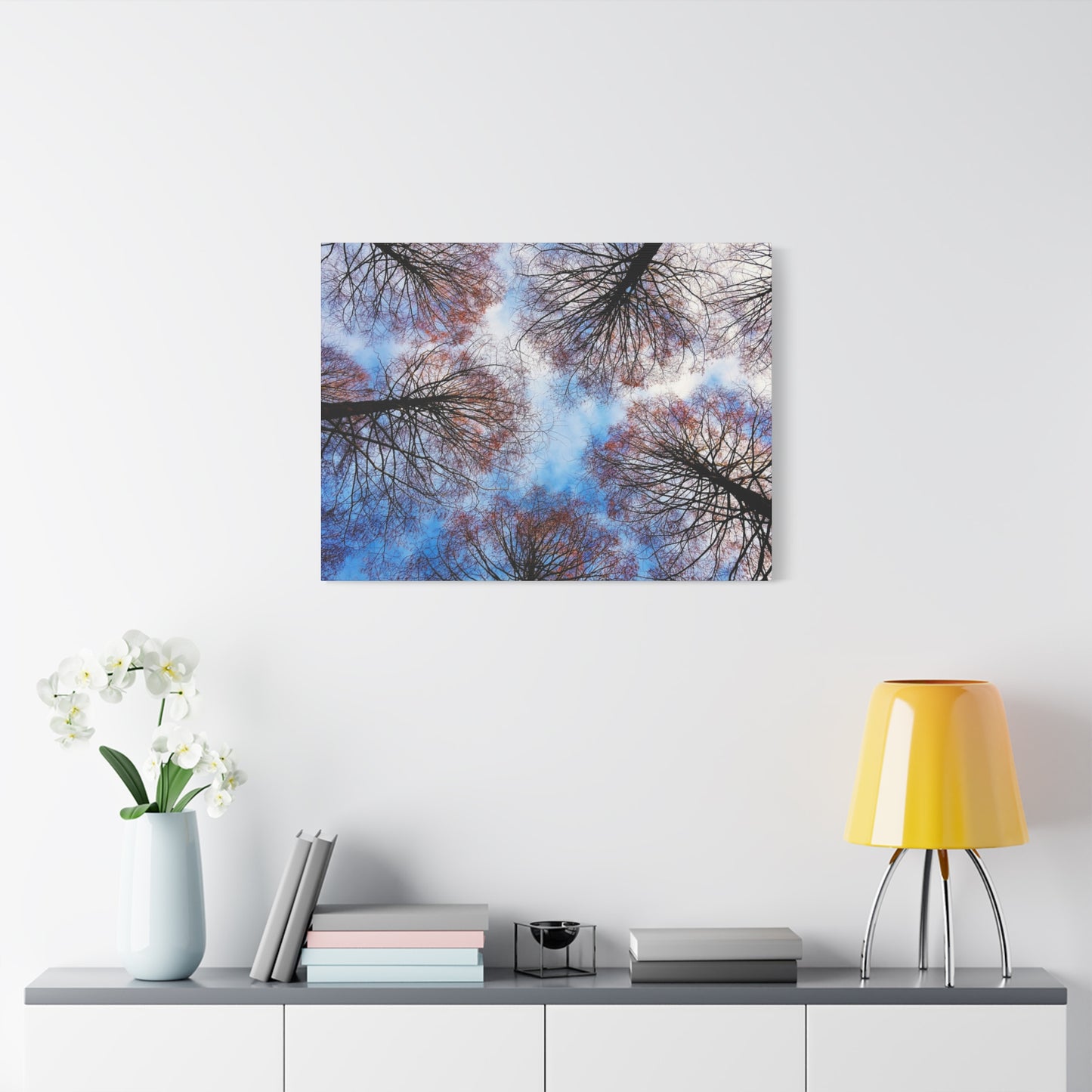 Canopy Sky Canvas Print — Winter Tree Tops Wall Art