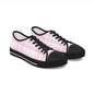 Pink Gingham Low Top Sneakers - Women's Casual Canvas Shoes