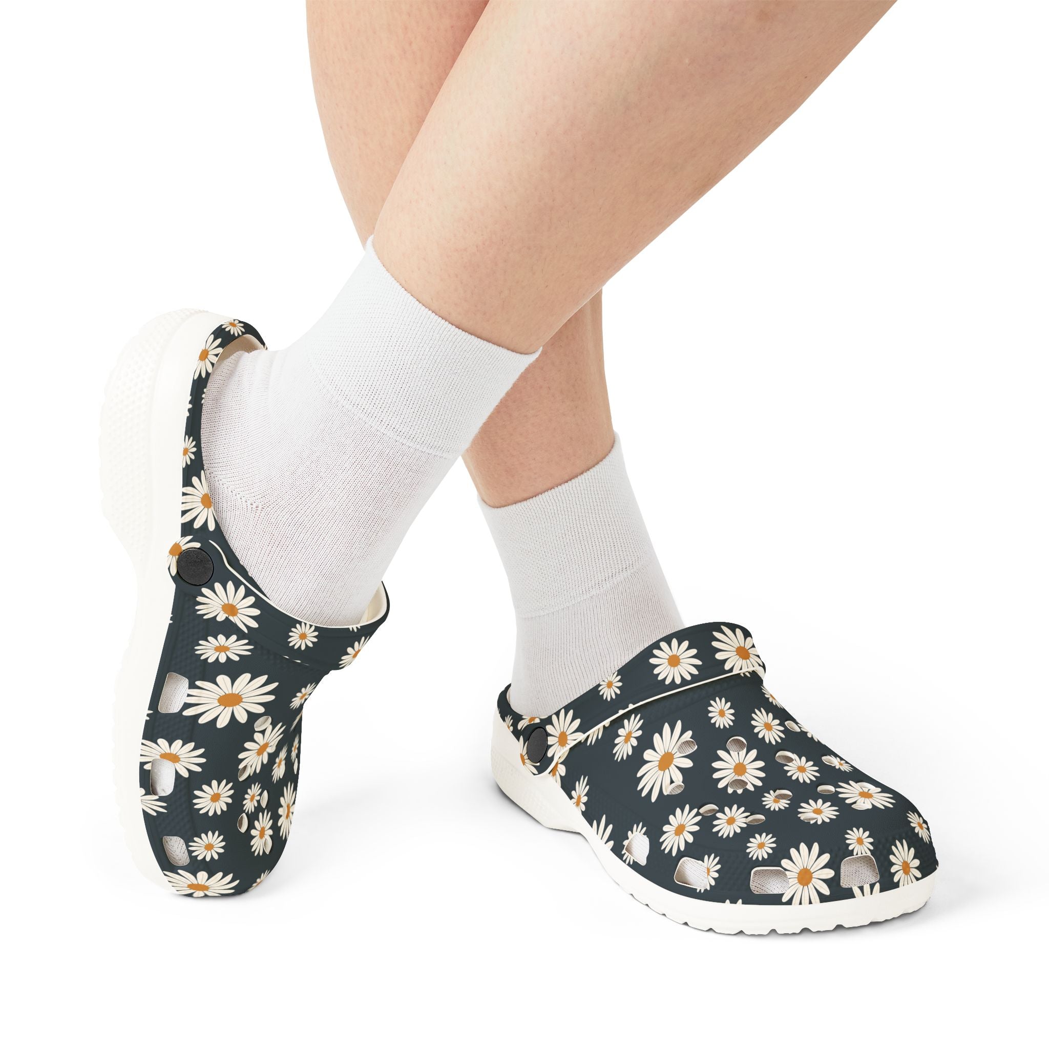 Daisy Print Foam Clogs/ Croc — Comfortable Floral Garden Shoes