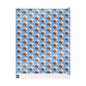 Santa Ornament Pattern Wrapping Paper – Blue Christmas Gift Wrap Roll