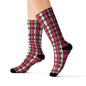 Cozy Plaid Sublimation Socks, Warm Accessories, Holiday Gift, Fun Fashion, Cozy Home Wear, Gift for Her