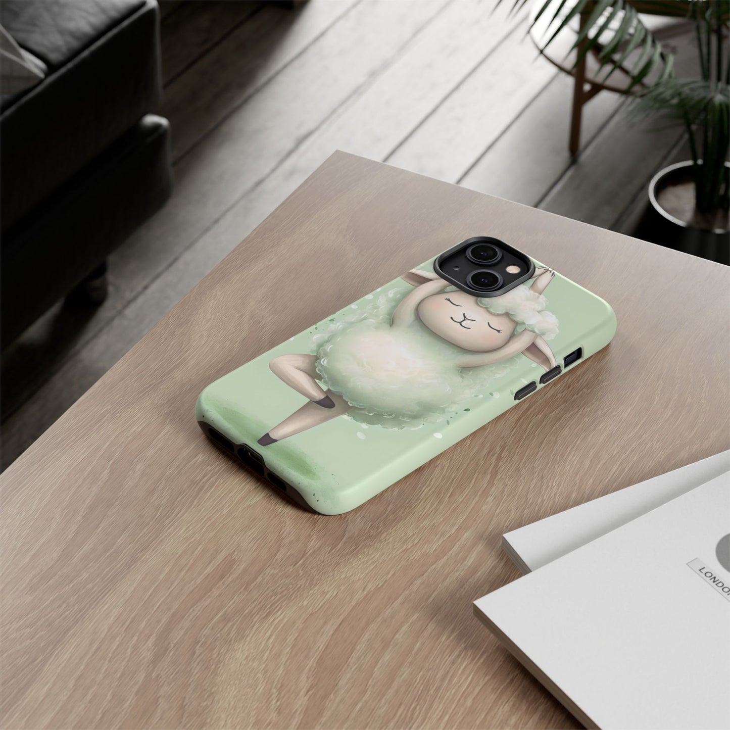 Cute Yoga Sheep Phone Case — Pastel Lamb Ballerina Protective Cover