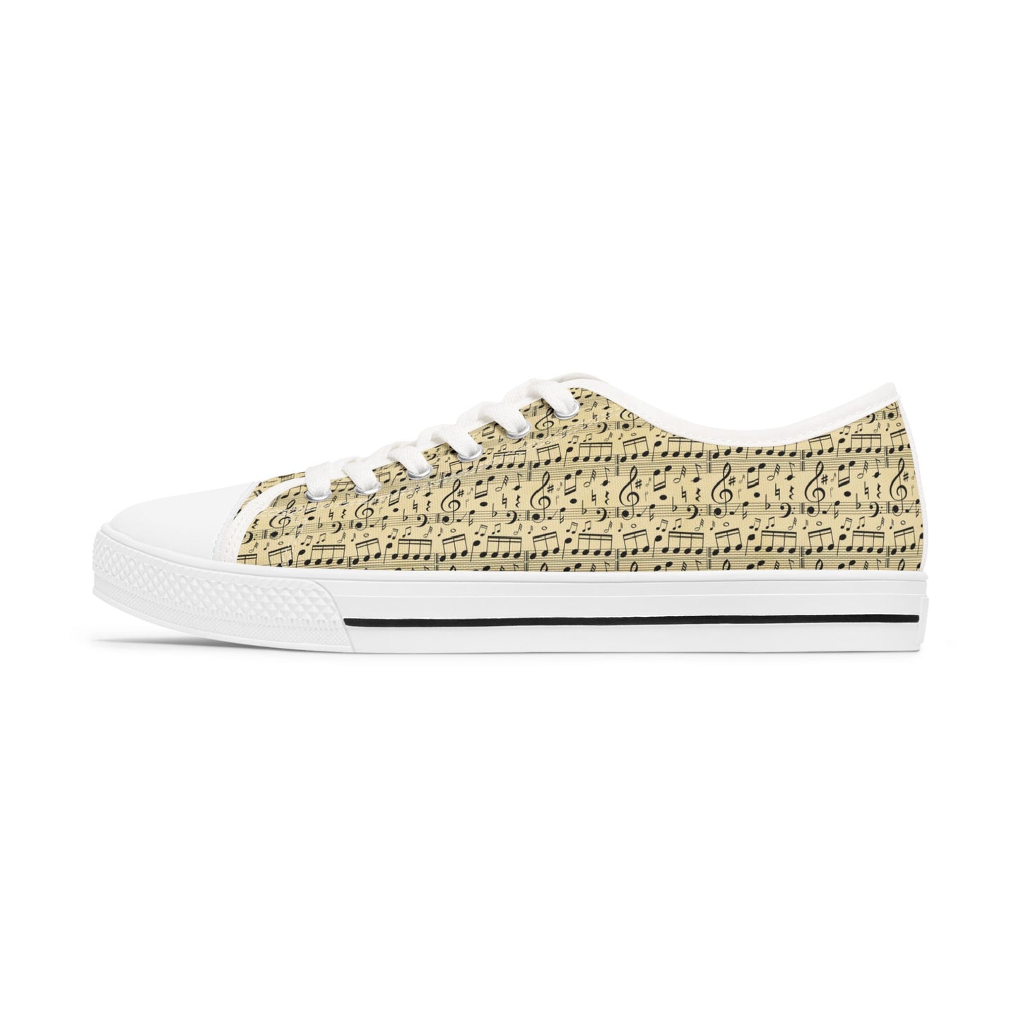 Music Sheet Low Top Sneakers — Vintage Sheet Music Print Tennis Shoes