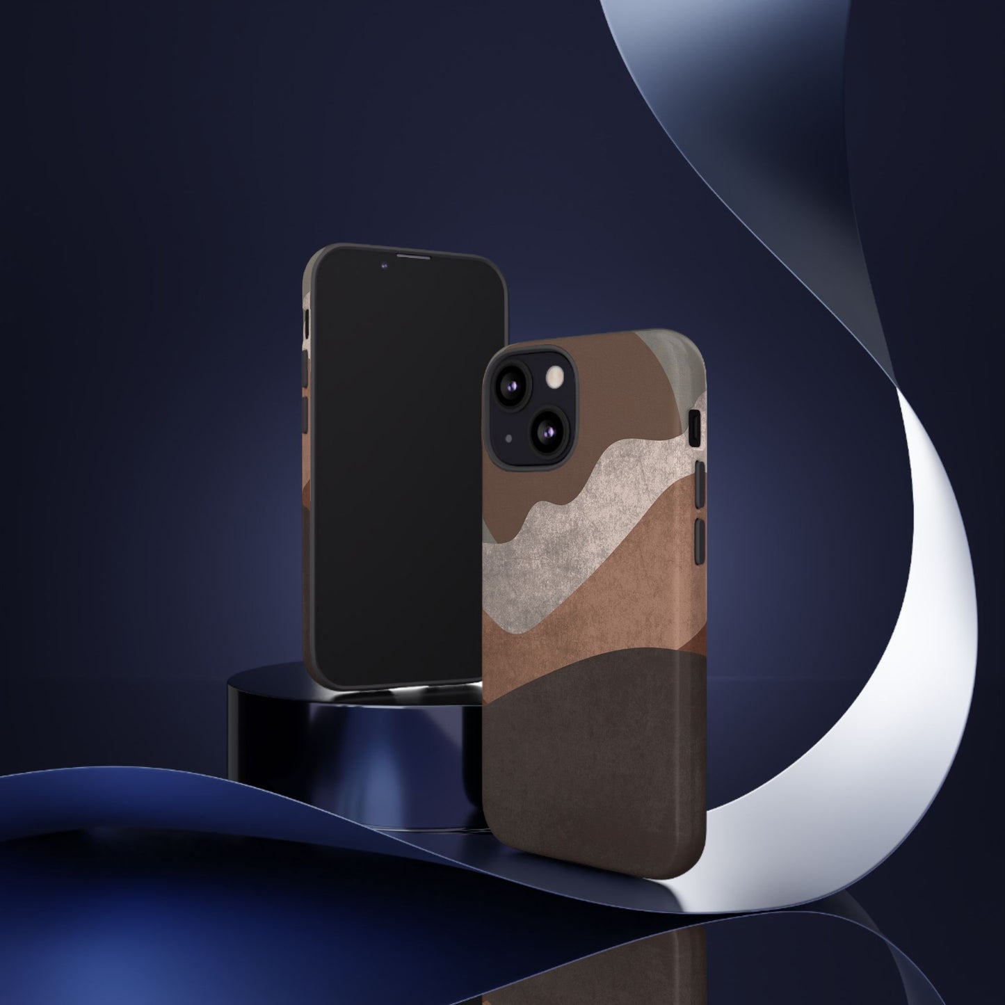 Abstract Earthtone Phone Case — Brown Layered Rugged Tough Case