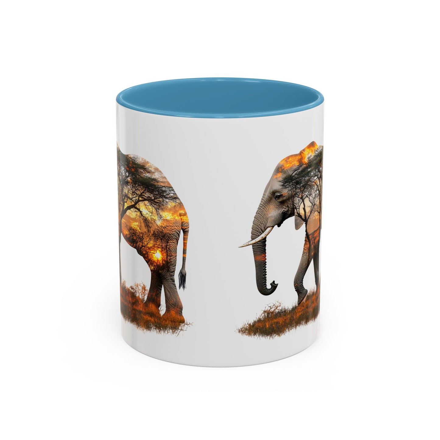 Elegant Elephant Accent Coffee Mug - Nature Lover Gift, Animal Lover Mug