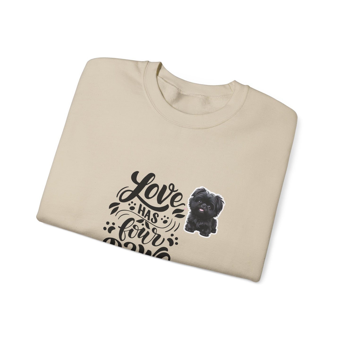 Crewneck Sweatshirt - "Love Has Four Paws" Dog Lover Graphic