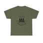 Unisex Heavy Cotton Tee with Massachusetts Design, Casual Wear, Gift for Him/Her, Travel Souvenir, Vintage Style