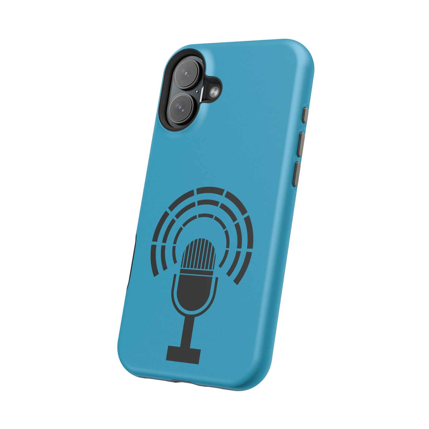 Phone Case — Retro Microphone Podcast Design, Magnetic Impact-Resistant