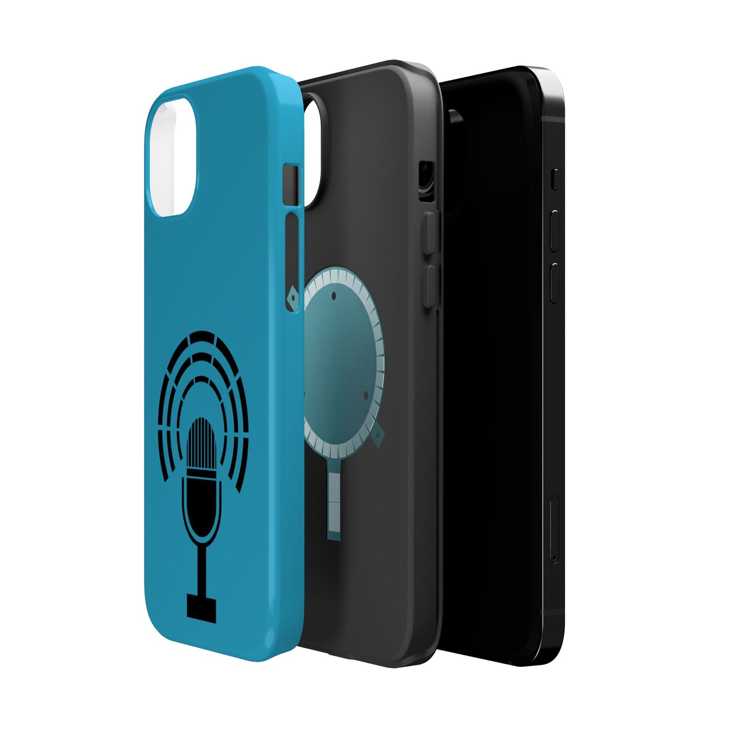 Phone Case — Retro Microphone Podcast Design, Magnetic Impact-Resistant