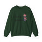 Crewneck Sweatshirt — "Furkin' Fabulous" Cute Black Cat in Pink Hat & Scarf