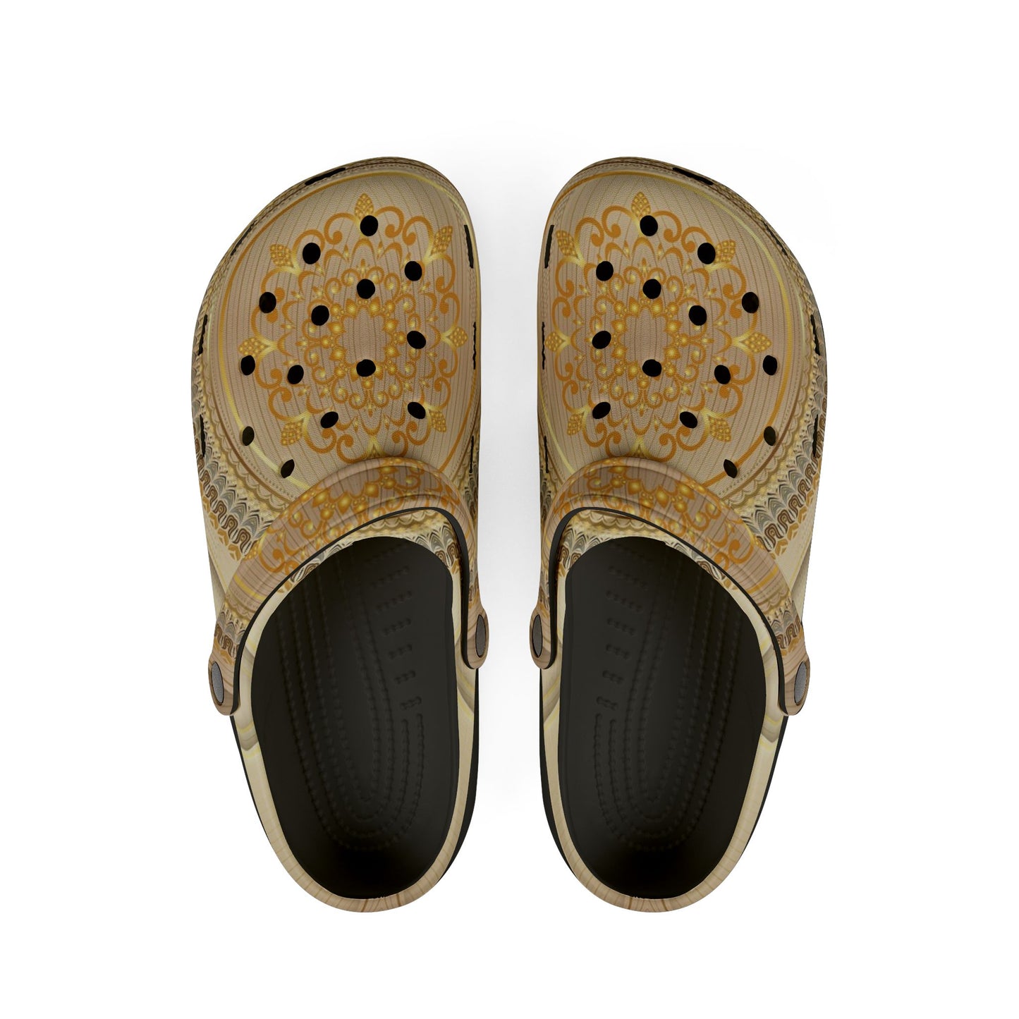 Golden Mandala EVA Foam Clogs — Comfortable Slip-On Garden Shoes