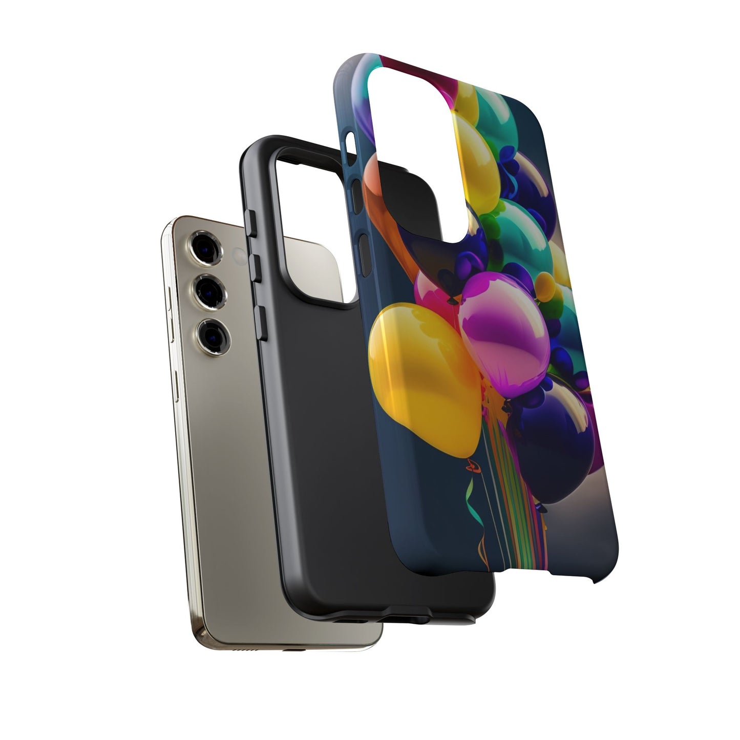 Colorful Balloon Tough Phone Case — Vibrant Party Balloons Protective Cover