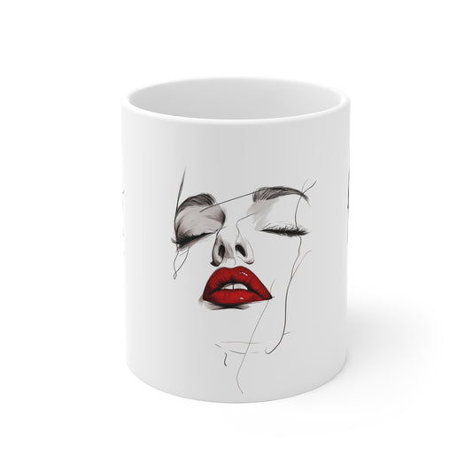 Elegant Art Mug, Coffee Cup for Art Lovers, Unique Gift for Her, Modern Aesthetic, Birthday, Inspirational Design