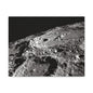Lunar Surface Matte Canvas Print — Black & White Moon Crater Wall Art