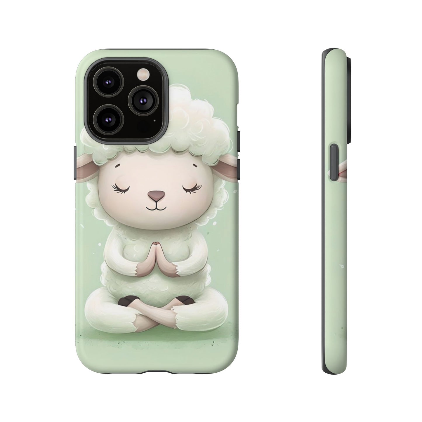 Meditating Lamb Phone Case — Cute Pastel Protective iPhone Cover