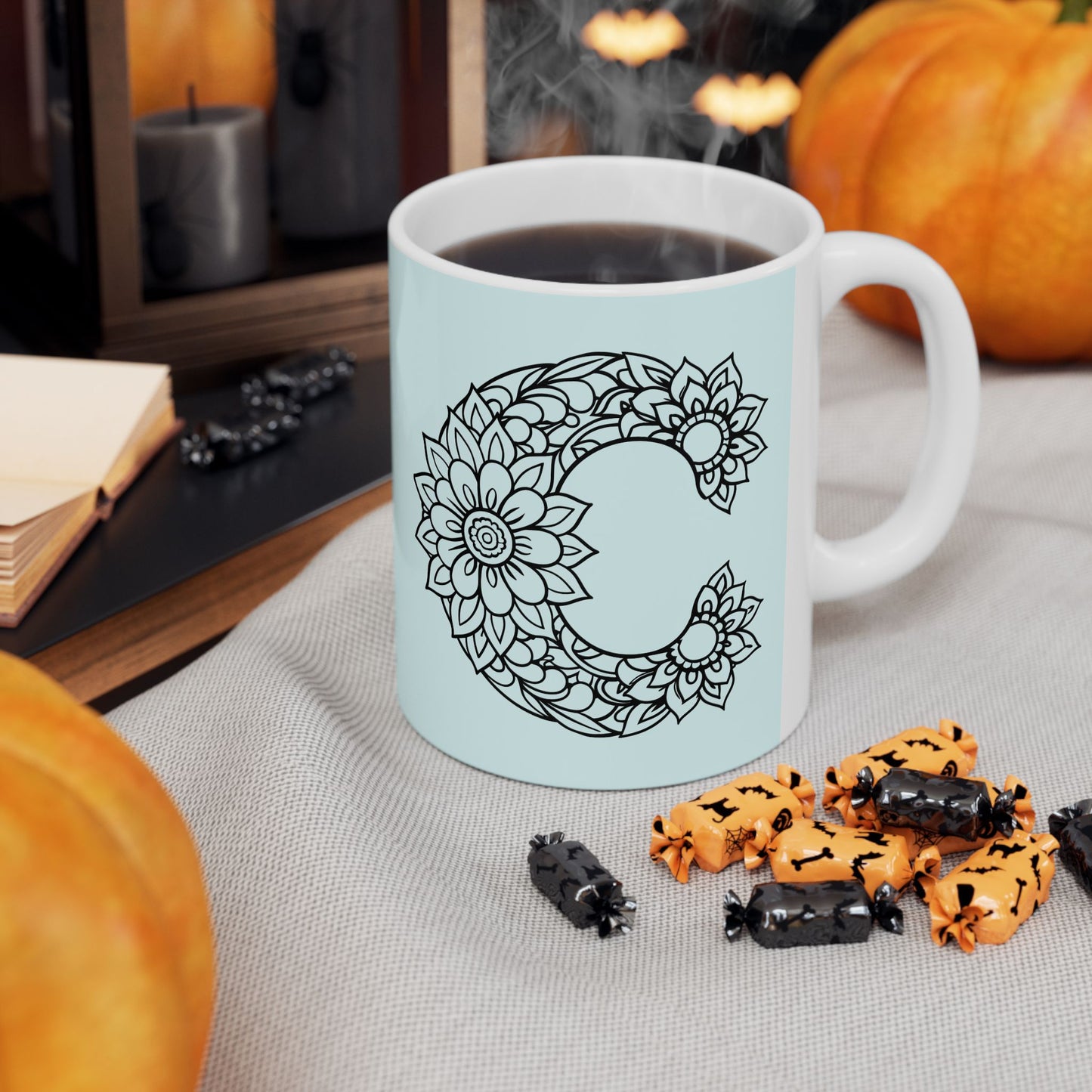 Copy of Mandala Design Ceramic Mug -Letter C Relaxing Gift for Tea Lovers, Coffee Enthusiasts, Home Decor, Perfect for Holidays, Zen Vibe