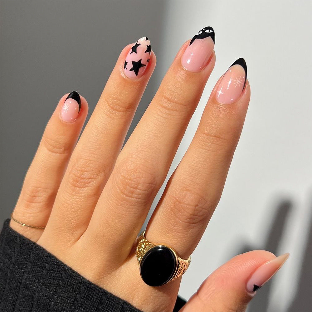 French Minimalist Nude Pink Almond Short Press On Nails
