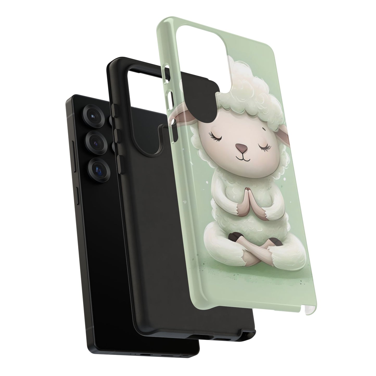 Meditating Lamb Phone Case — Cute Pastel Protective iPhone Cover