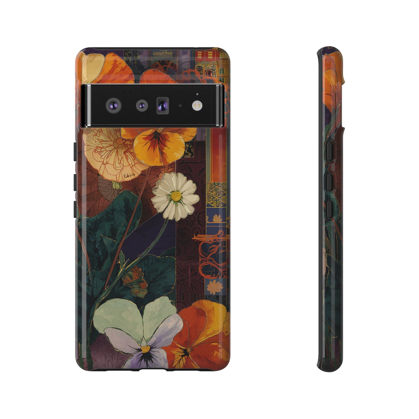 Floral Pansy Tough Phone Case — Vintage Botanical Protection