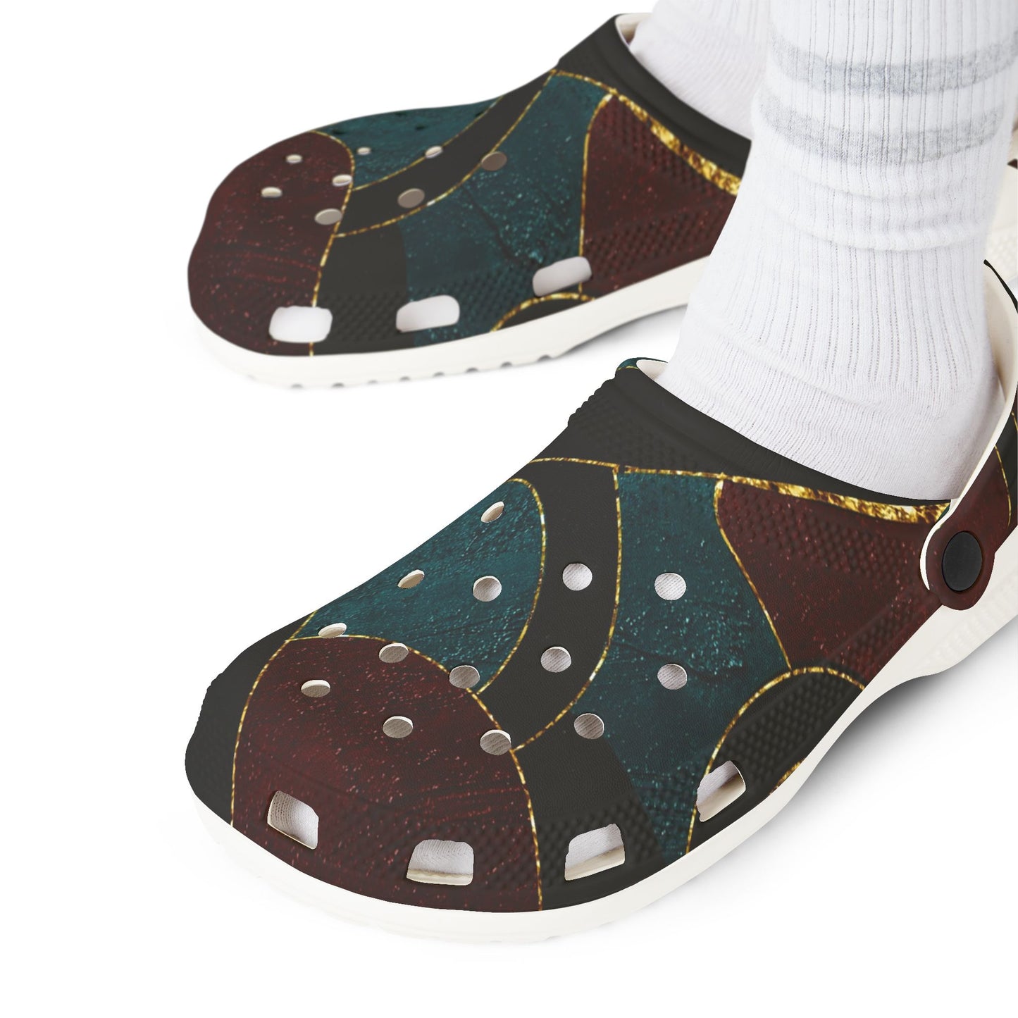 Abstract Polka Dot EVA Clogs — Comfortable Slip-On Rubber Shoes