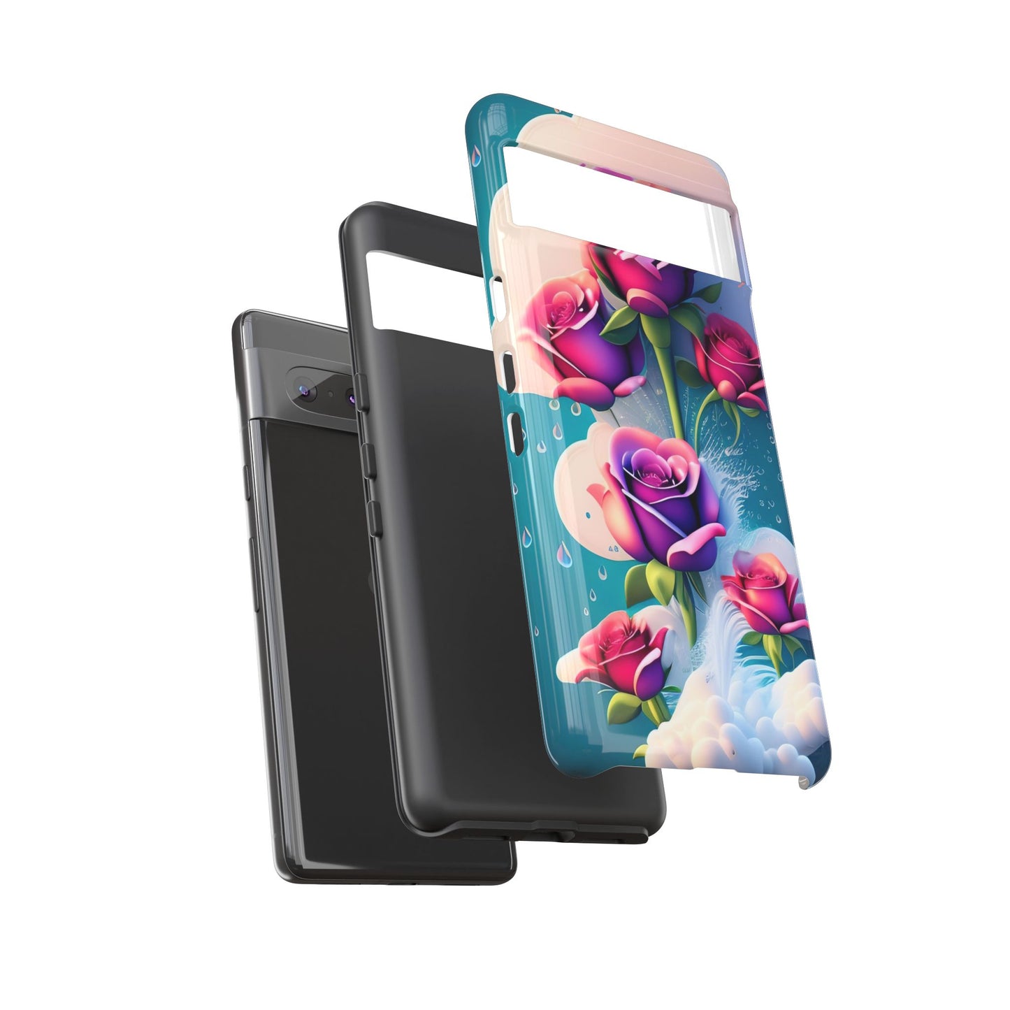 Floral Dream Tough Phone Case — Rose Bouquet Clouds Design