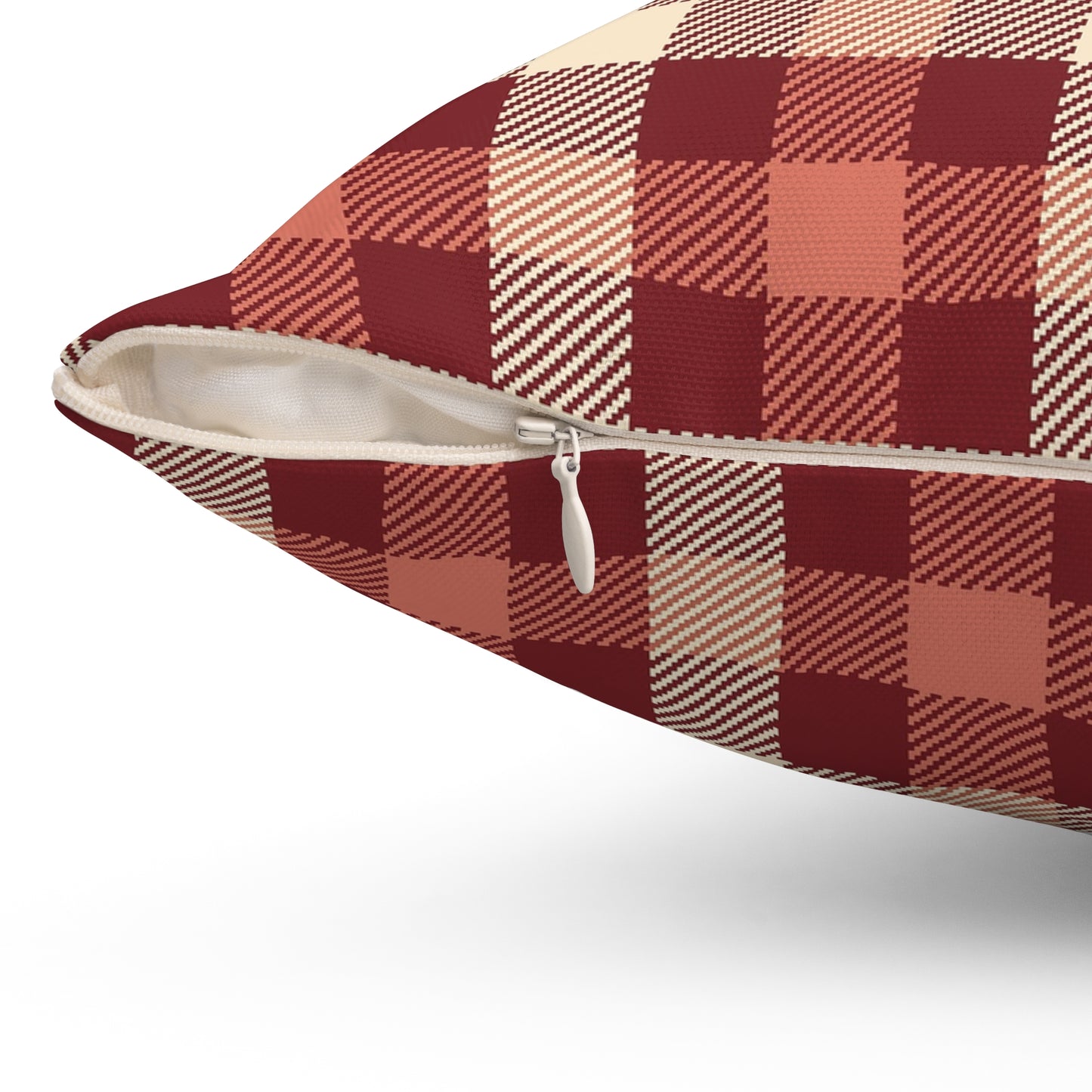 Cozy Plaid Square Pillow, Farmhouse Decor, Rustic Cushion, Autumn Throw Pillow, Gift for Home, Couch Pillow, Living Room Accent