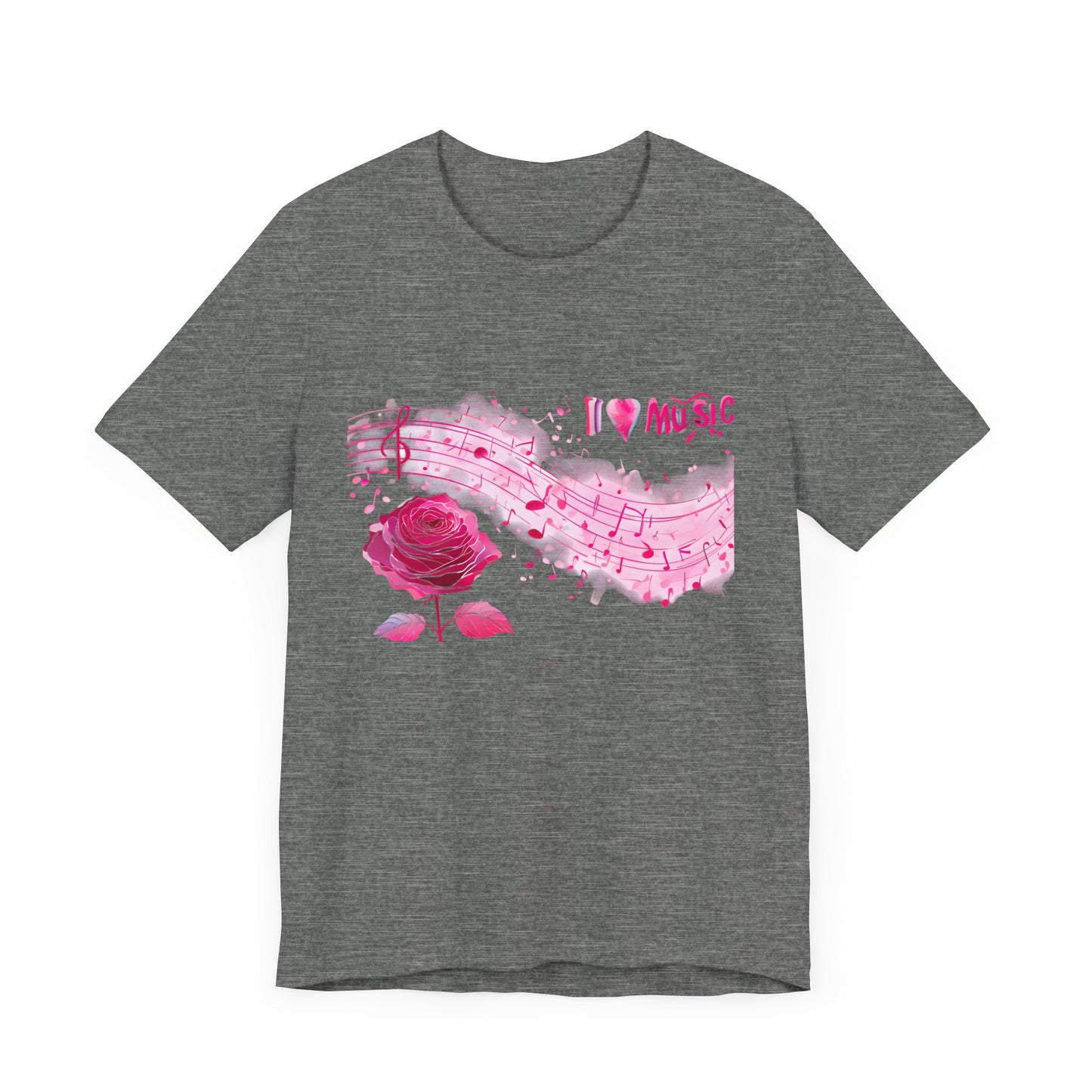 I Love Music Tee, Music Lover Shirt, Floral Music Notes Top