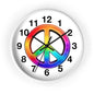 Rainbow Peace Sign Wall Clock | Retro Hippie Decor