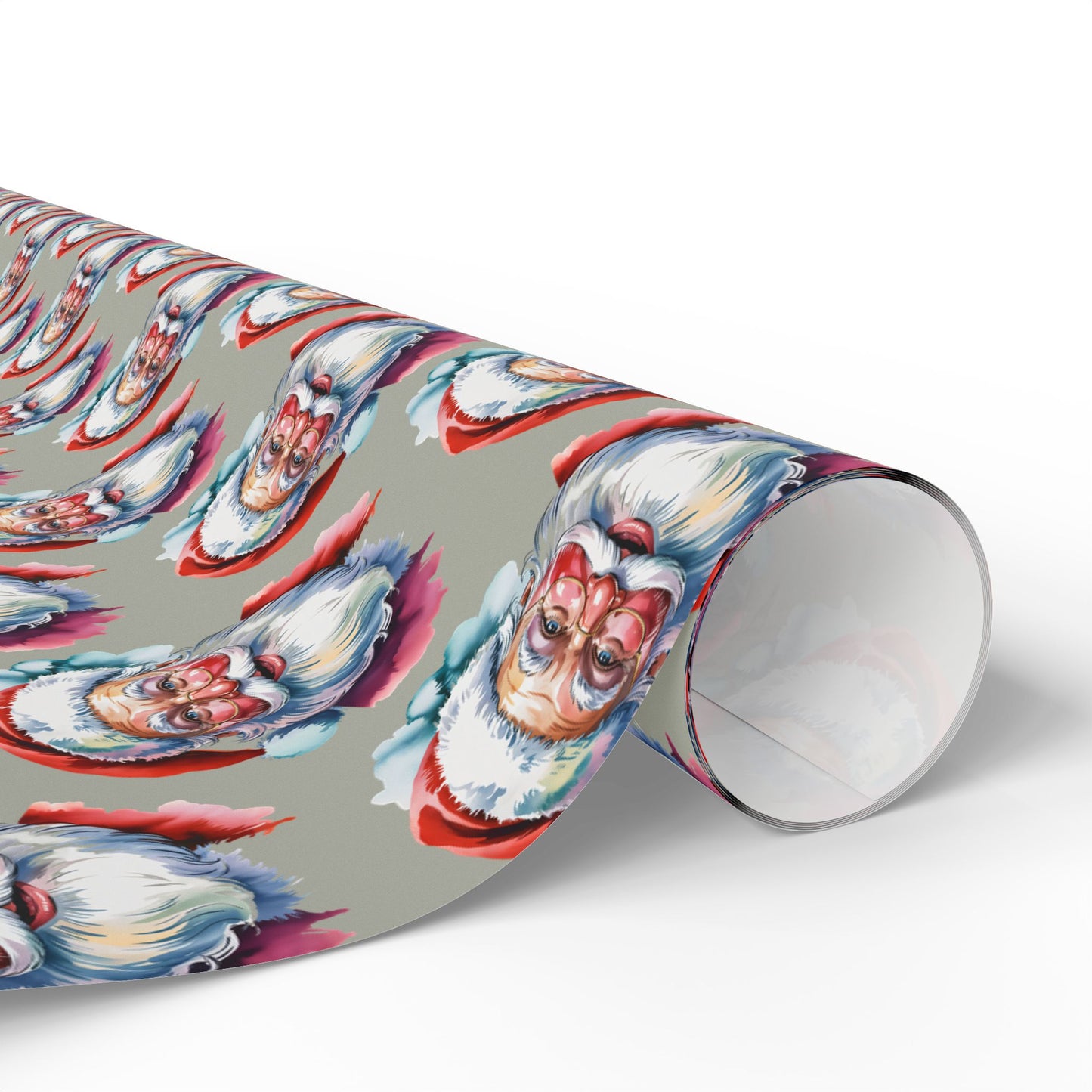 Santa Face Wrapping Paper Roll — Festive Holiday Gift Wrap