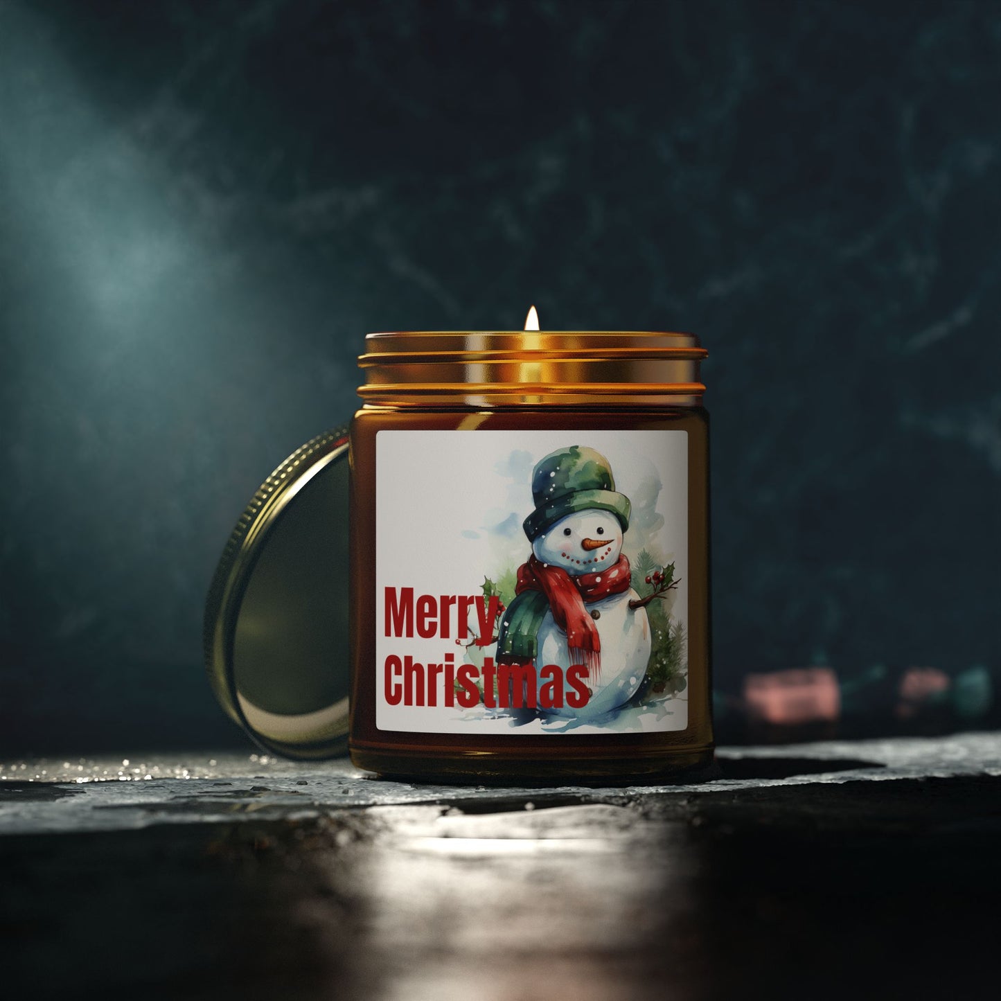 Christmas Snowman Scented Candle — Coconut Apricot Wax (4oz & 9oz)