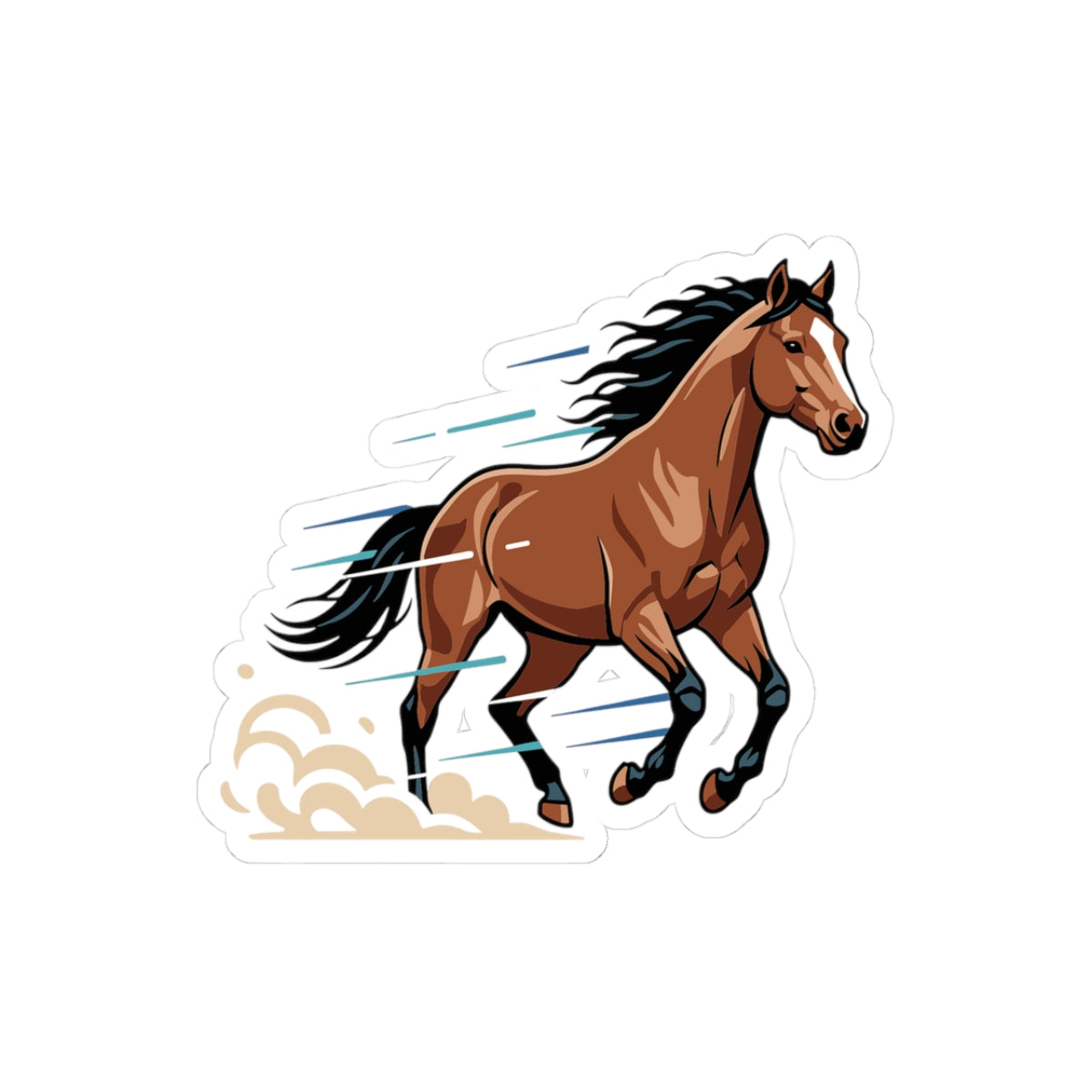 Running Bay Horse Sticker — Kiss-Cut Vinyl Sticker for Laptops, Water Bottles & Gear