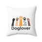 Doglover Paw Print Decorative Pillow — Cute Dog Rescue Gift