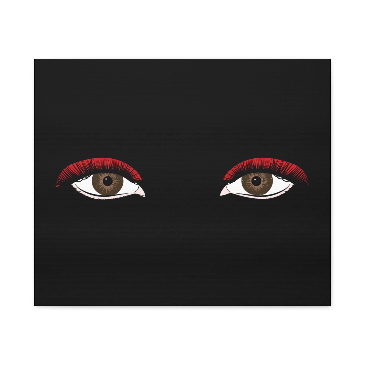 Red Lashes Wall Art Canvas — Glam Eyes Makeup Decor