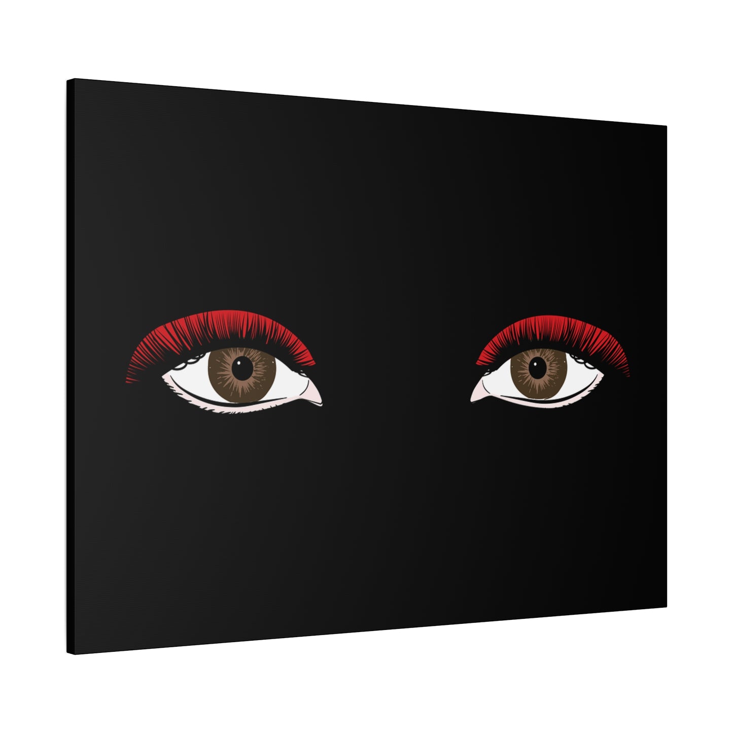 Red Lashes Wall Art Canvas — Glam Eyes Makeup Decor