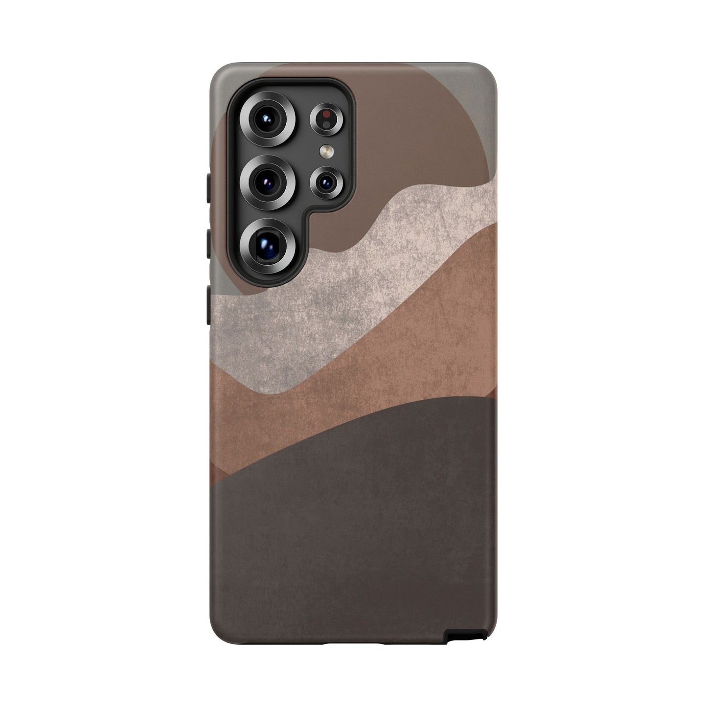 Abstract Earthtone Phone Case — Brown Layered Rugged Tough Case