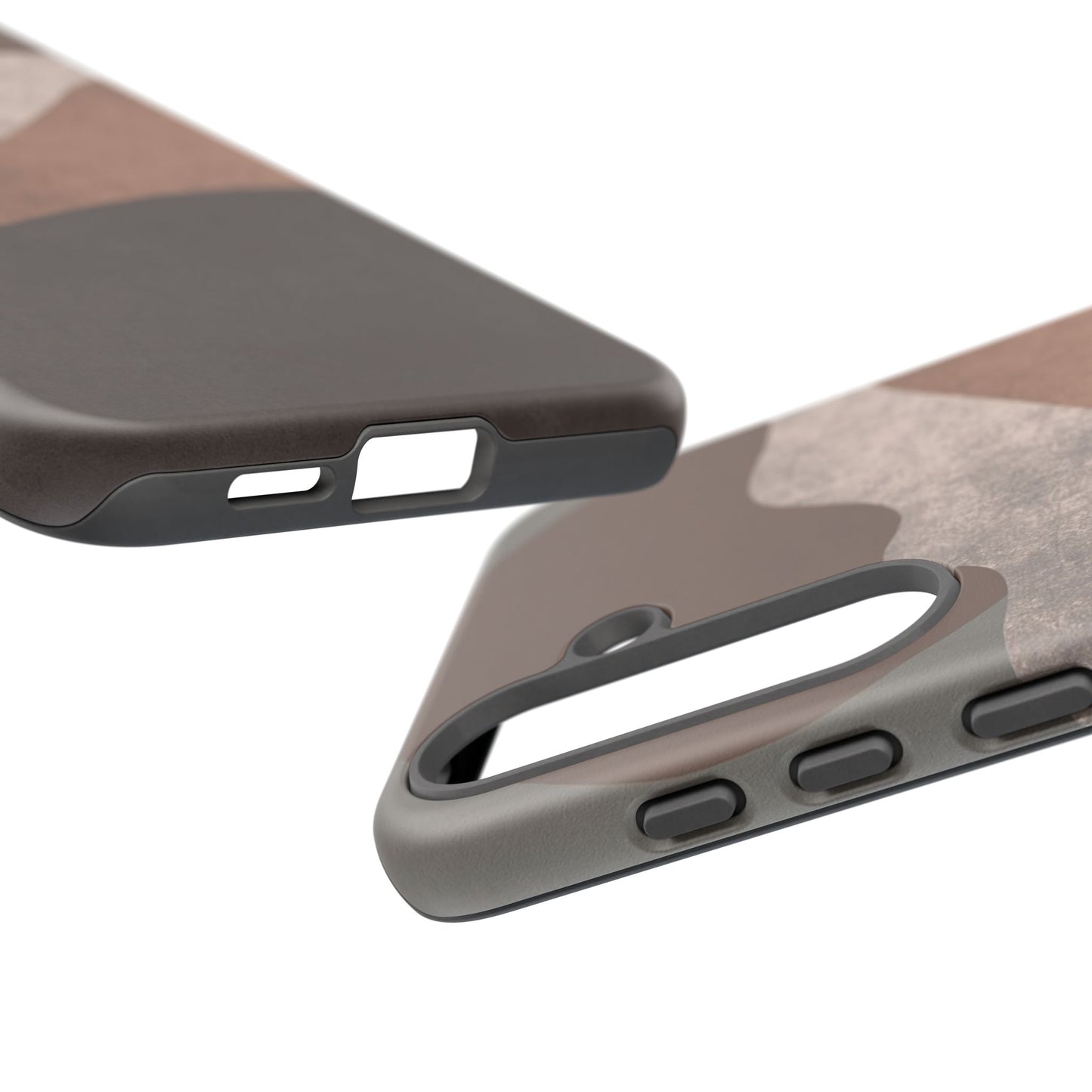 Abstract Earthtone Phone Case — Brown Layered Rugged Tough Case