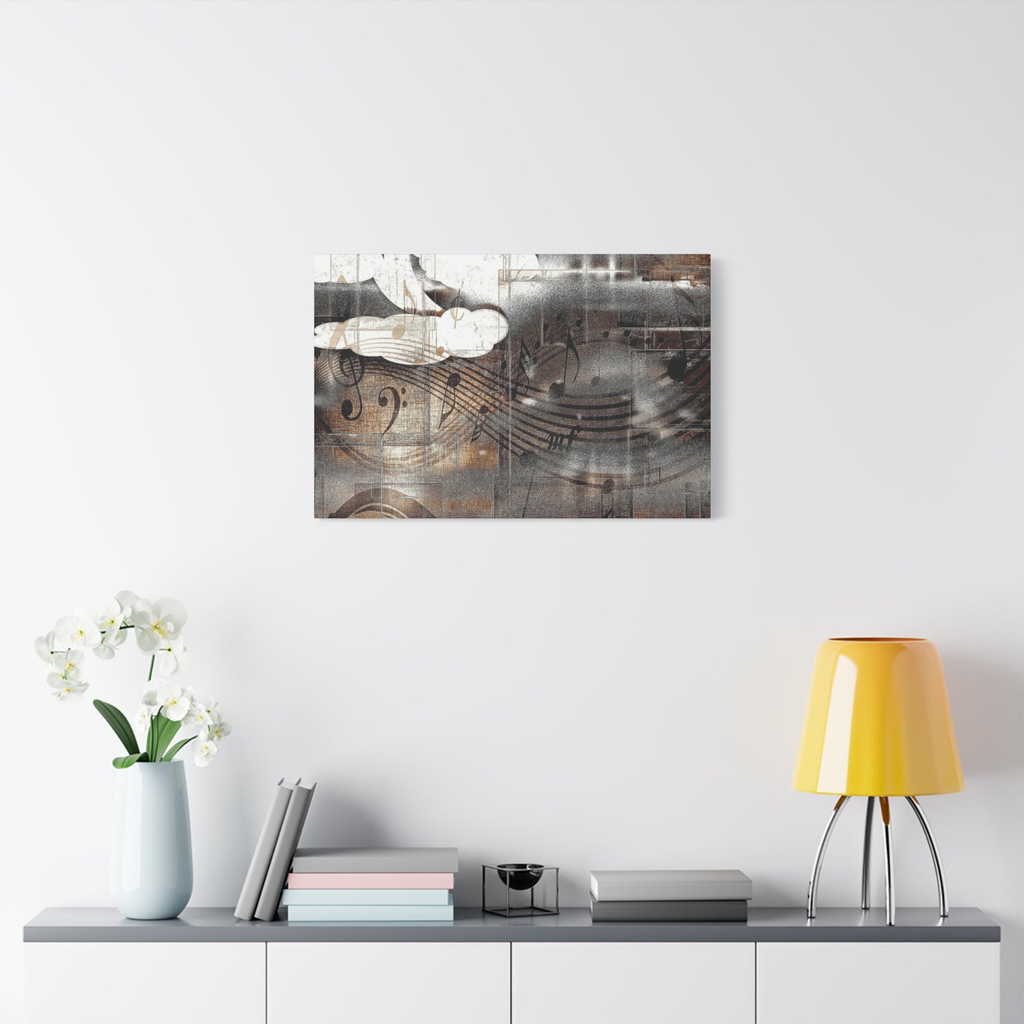 Abstract Musical Notes Matte Stretched Canvas Art (1.25")