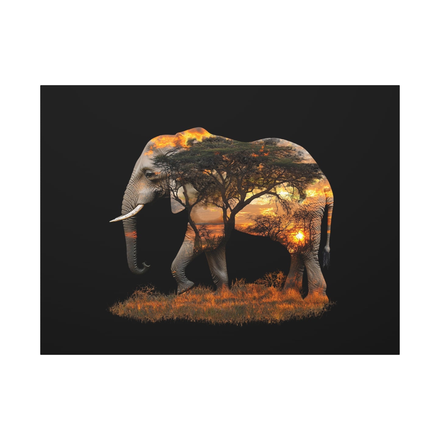 Elephant Tree Matte Canvas Art