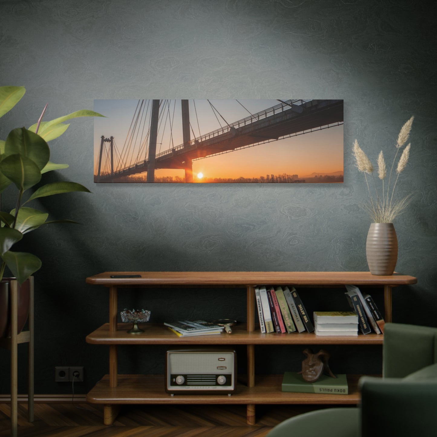 Sunrise Bridge Canvas Wall Art — Matte Stretched Canvas