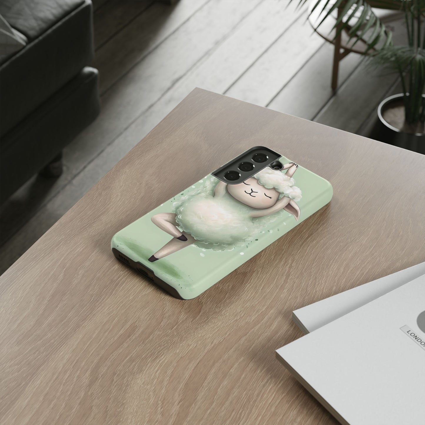 Cute Yoga Sheep Phone Case — Pastel Lamb Ballerina Protective Cover