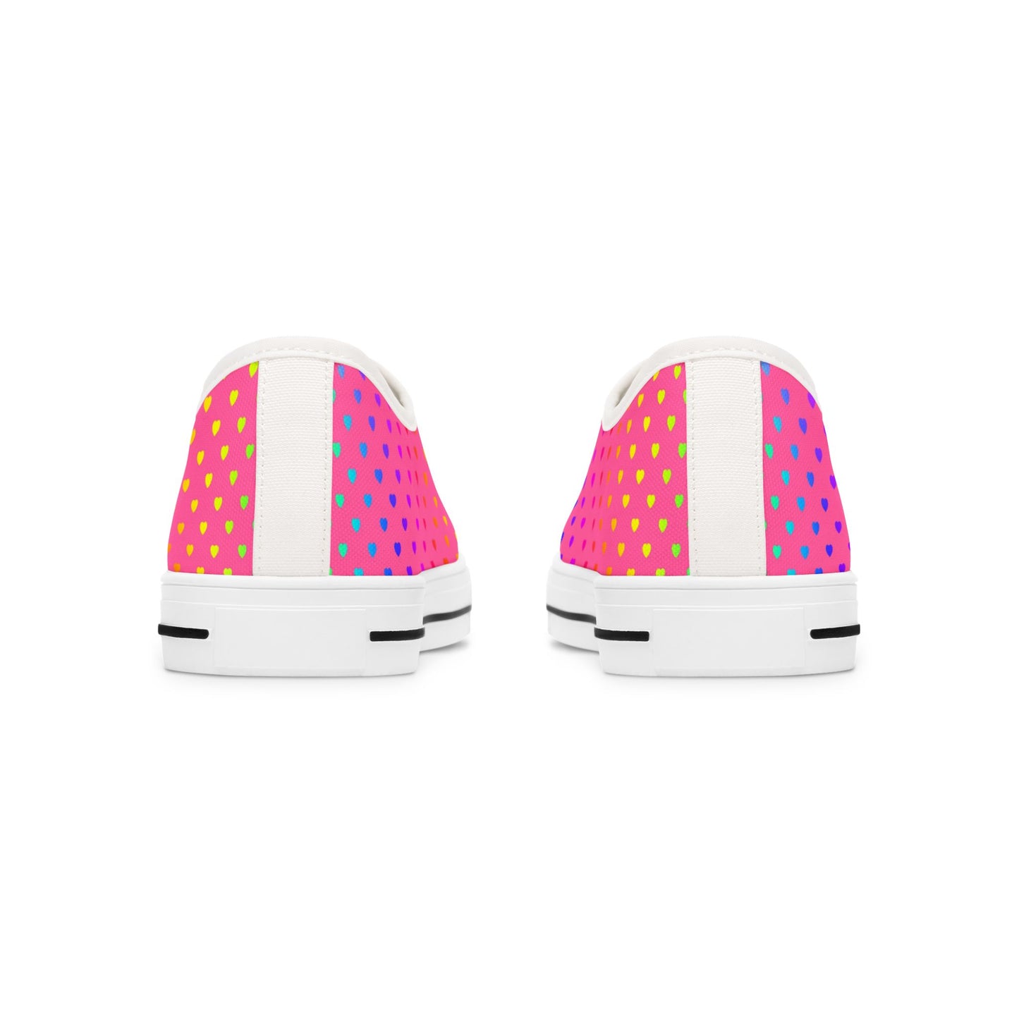 Low Top Sneakers — Pink Gradient Polka Dot Casual Shoes for Women
