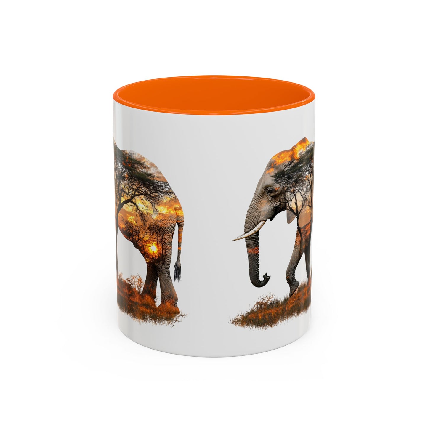 Elegant Elephant Accent Coffee Mug - Nature Lover Gift, Animal Lover Mug