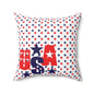 Patriotic USA Star Square Pillow, Throw Cushion, Home Decor, Independence Day Gift, Americana Style, USA Flag Decor