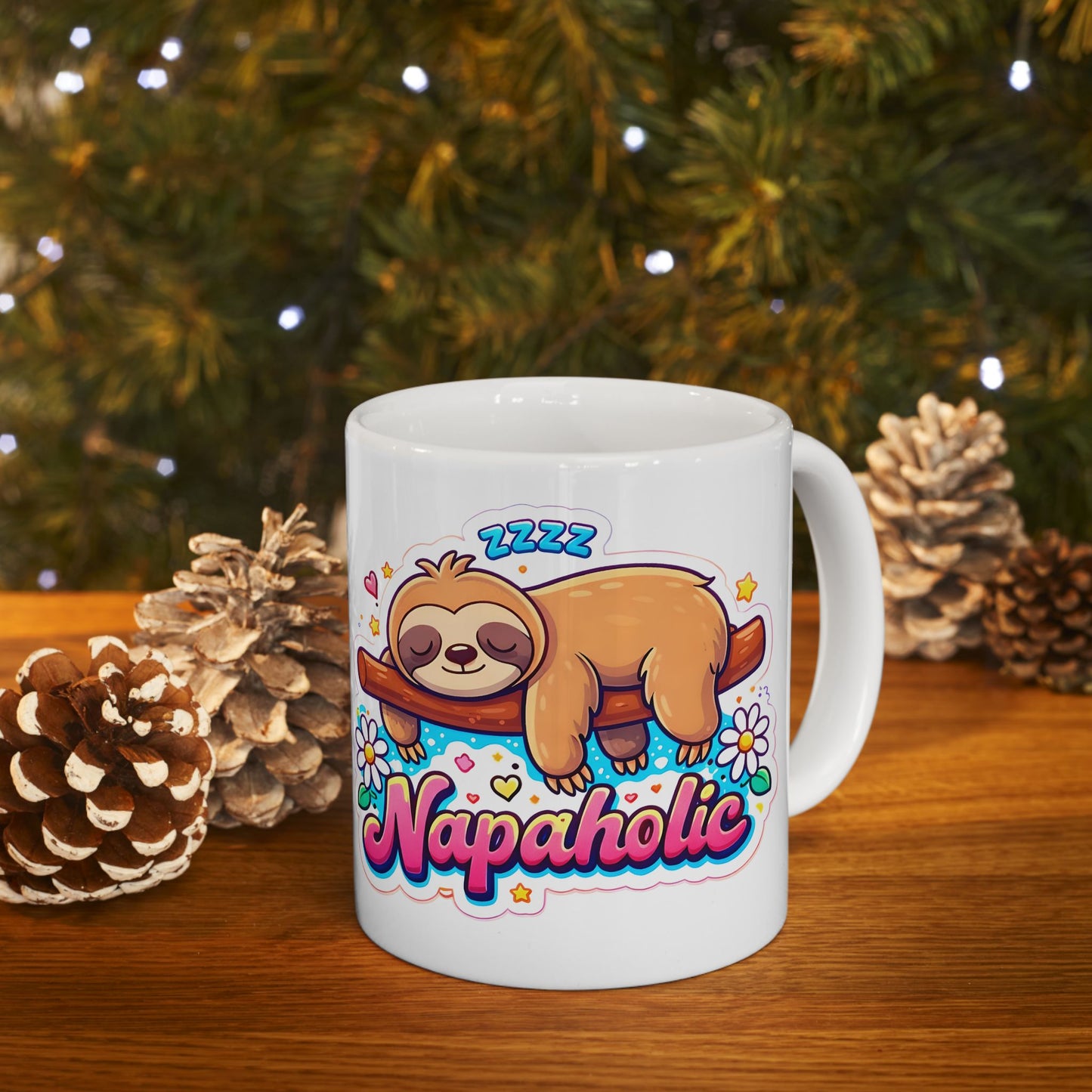 Sloth Napaholic Ceramic Mug — Cute Lazy Sloth Coffee Cup (11oz & 15oz)